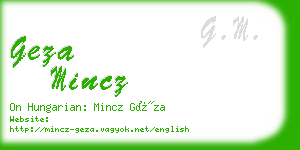 geza mincz business card